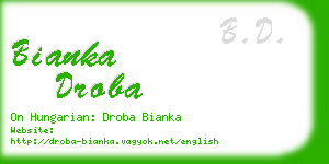 bianka droba business card